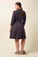 Emmy dress Jangle black - Black floral print viscose dress