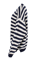 Danefae Eva wool sweater navy/beige - Breton knitted jumper