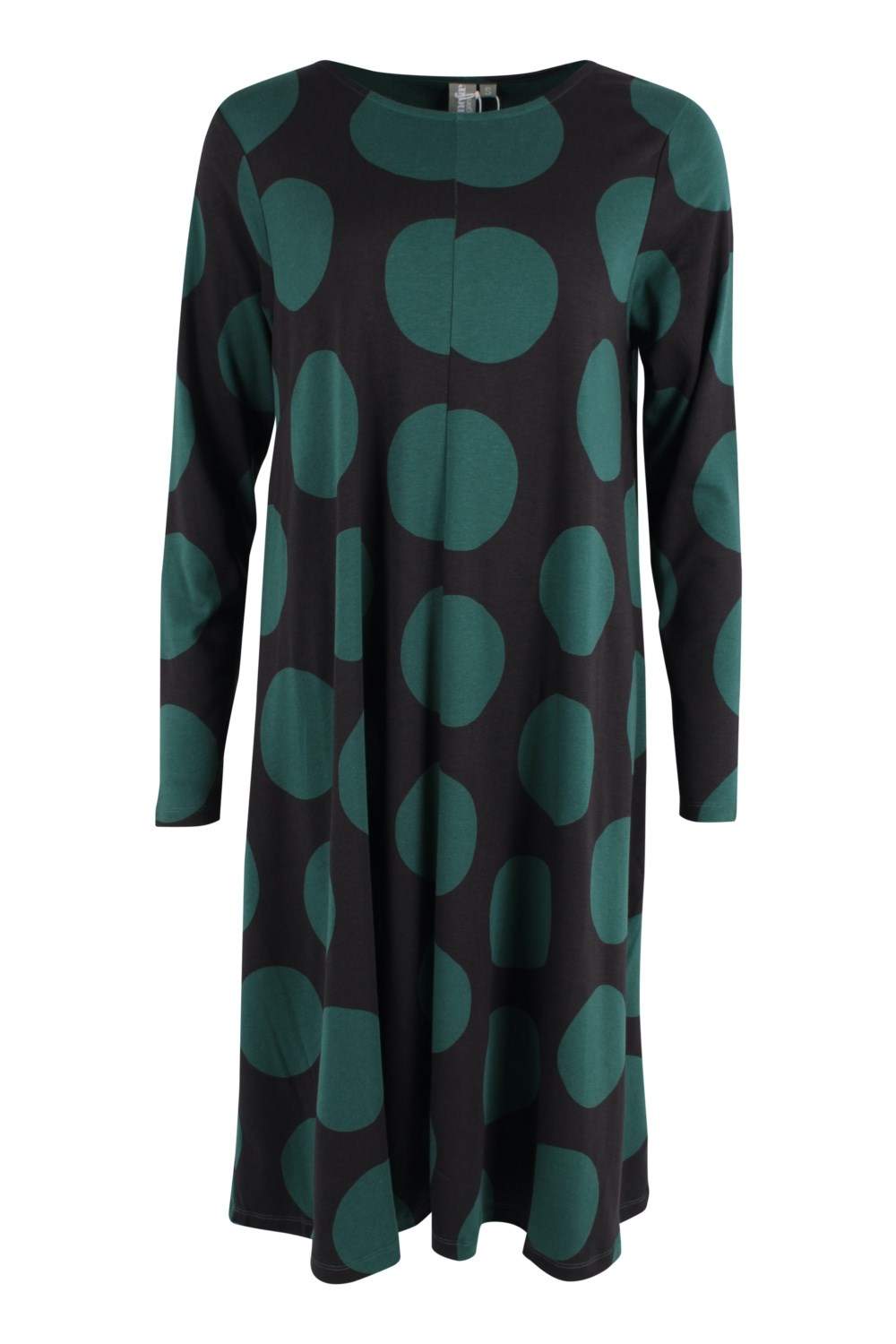 Alberte interlock dress black dreamy dots - printed green