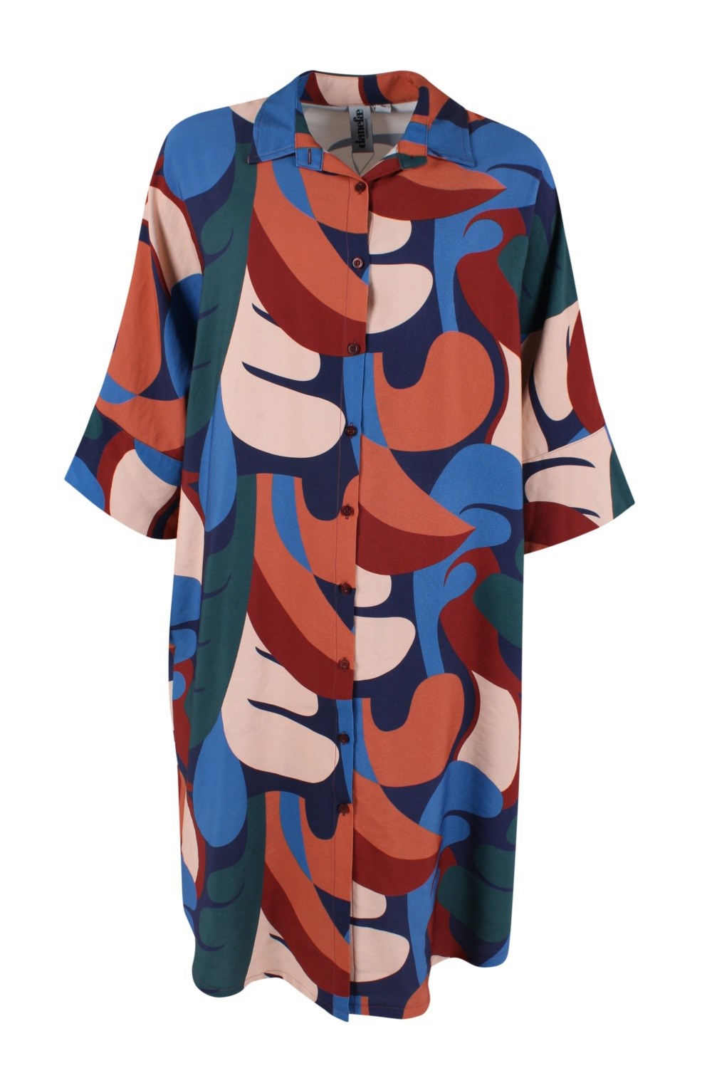 Danetiki kimono shirt dress warm blue trops