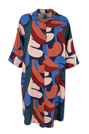 Danetiki kimono shirt dress warm blue trops