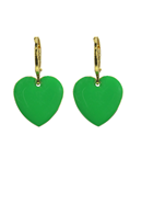 Earring Hearts Kelly green