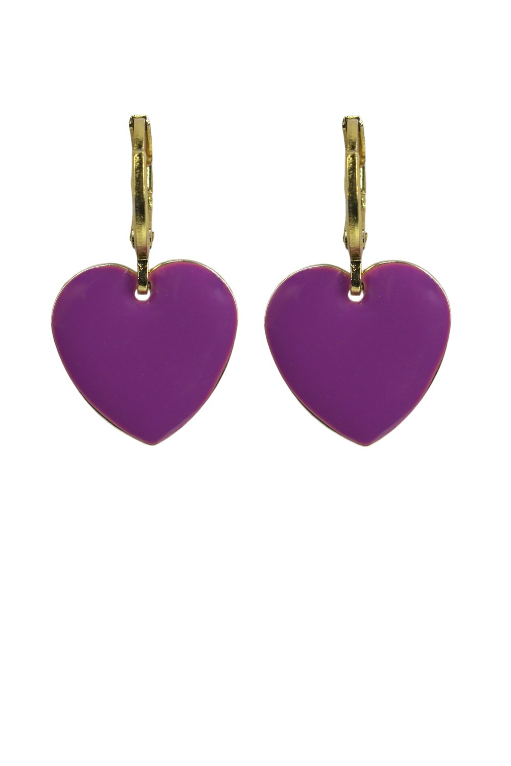 Urban Hippies Earrings Hearts violet - Purple heart shaped earrings
