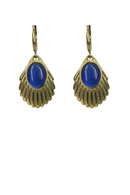 Urban Hippies Earrings Venus lapis - shell shaped in gold pleated steel