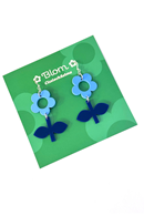 Earring Blom Hortensia/Night - Flower in light blue/navy