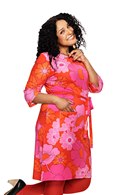 Doris dress 1960 pink | flower print retro dress in organic cotton