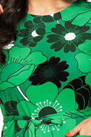 Doris dress 1960 green | flower print retro dress in organic cotton