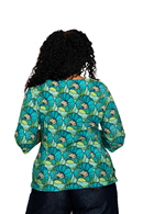 Cissi och Selma Vendela top Kronblad turquoise  | floral top in organic cotton