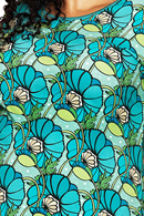 Cissi och Selma Vendela top Kronblad turquoise  | floral top in organic cotton