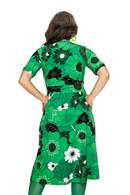 Cissi och Selma Vivi dress 1960 green | flower print midi dress in organic cotton
