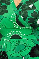 Cissi och Selma Vivi dress 1960 green | flower print midi dress in organic cotton