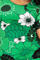 Cissi och Selma Magda dress 1960 grön - Green retro flower print dress