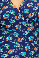 Cissi och Selma Britta byxdress Midsommardans Blå | blommig jumpsuit i ekologisk bomull