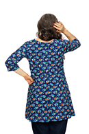Anita Midsommardans blue | organic cotton long wide top with pockets