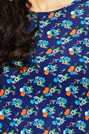 Anita Midsommardans blue | organic cotton long wide top with pockets