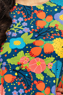Anita tunic Trädgård pink | Floral print short dress in petrol blue