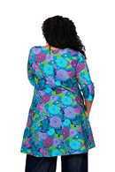 Cissi och Selma Anita tunic trädgård lila | Short flower print dress in purple and teal