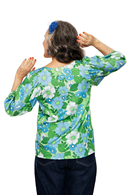 Cissi och Selma Amanda blouse Humlesurr Blue Green | Floral top in lyocell