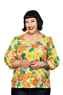 Cissi och Selma Amanda blouse Humlesurr Orange | Floral top in lyocell