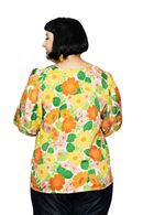 Cissi och Selma Amanda blouse Humlesurr Orange | Floral top in lyocell