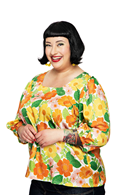 Cissi och Selma Amanda blouse Humlesurr Orange | Floral top in lyocell
