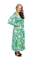 Cissi och Selma Greta klänning Humlesurr Blue Green | Flower print maxi dress for parties