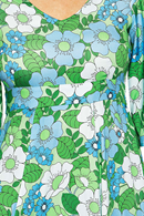 Cissi och Selma Greta klänning Humlesurr Blue Green | Flower print maxi dress for parties