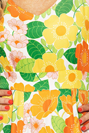 Cissi och Selma Greta dress Humlesurr Orange | Flower print maxi summer dress in lyocell