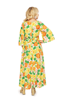 Cissi och Selma Greta dress Humlesurr Orange | Flower print maxi summer dress in lyocell