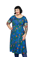 Hedvig dress Ogräs Blå | blue floral midi dress
