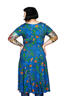 Hedvig dress Ogräs Blå | blue floral midi dress