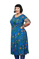 Hedvig dress Ogräs Blå | blue floral midi dress