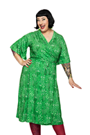 Josefine wrap dress Ängsblom Green  | picnic floral print dress