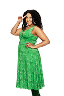 Cissi och Selma Anna midi dress Ängsblom Green | floral summer dress
