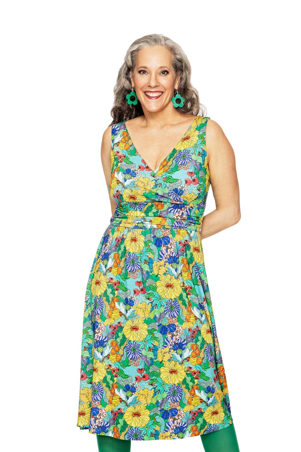 Anna klänning Illusion Färgglad | blommig sommarklänning