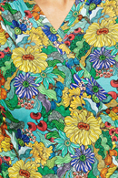 Jessica top Illusion Färgglad - colorful 70s print short sleeve wrap top