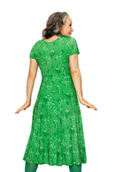 Hedvig dress Ängsblom Green | floral midi dress