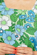 Cissi och Selma Amanda blouse Humlesurr Blue Green | Floral top in lyocell