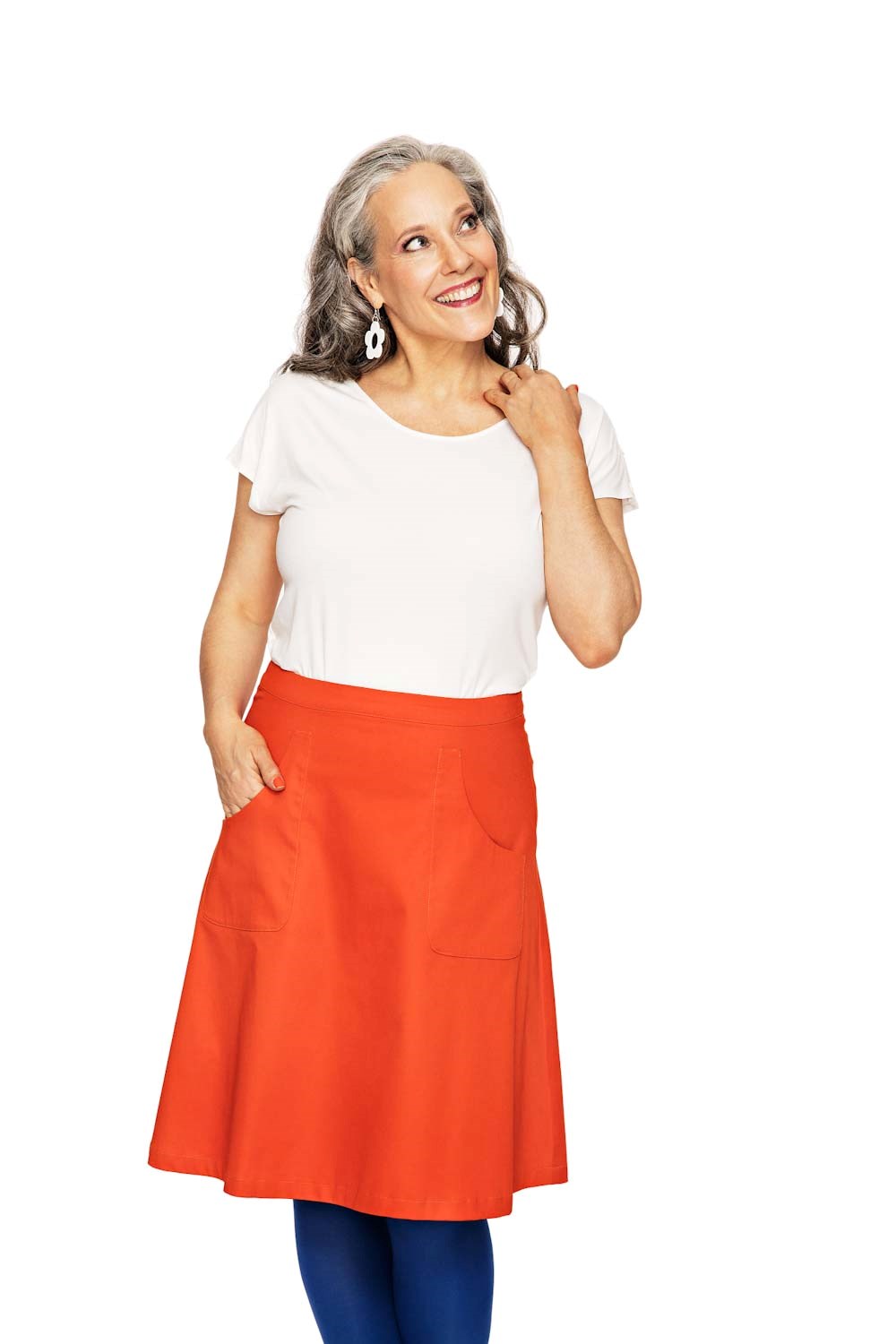 Cissi och Selma Sonja skirt Apelsin - Orange knee-length skirt