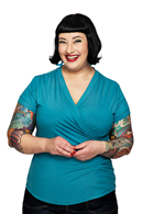 Cissi och Selma Jessica top Lagun - Turquoise short sleeve wrap top in viscose