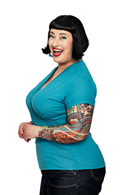 Jessica topp Lagun - Turkos kortärmad omlott topp i viskos