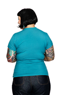 Cissi och Selma Jessica top Lagun - Turquoise short sleeve wrap top in viscose