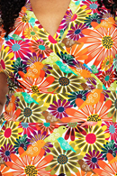 Cissi och Selma Betty dress Fågeltivoli Orange - Bird print wrap dress