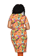 Cissi och Selma Betty dress Fågeltivoli Orange - Bird print wrap dress
