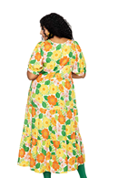 Cissi och Selma Ida dress Humlesurr Orange | Floral print midi summer dress in cool lyocell
