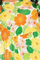 Ida dress Humlesurr Orange | Floral print midi summer dress in cool lyocell