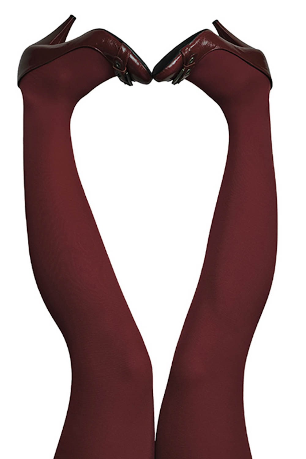 3D Strumpbyxor M-3XL Dark Cherry