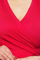 Jessica top Fuchsia - Hot pink short sleeve wrap top in viscose