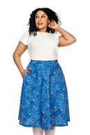 Cissi och Selma Solbritt skirt Ängsblom Blå | Picnic florals summer skirt