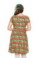 Cissi och Selma Siv dress Kronblad Korall - Floral print summer dress in cotton